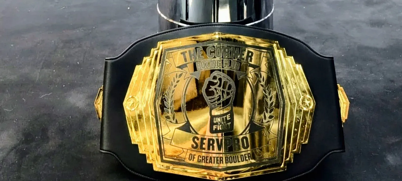 A gold championship belt