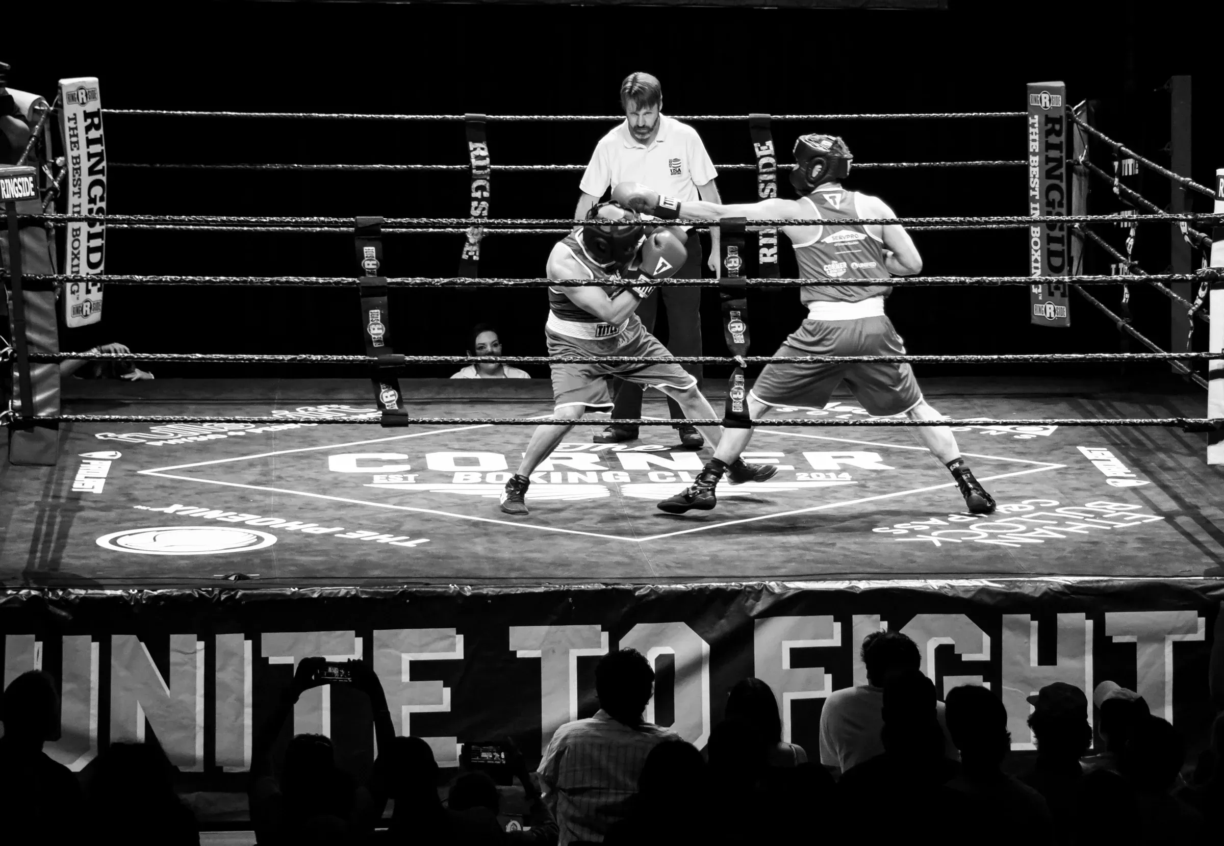 The Unite to Fight ring under the lights
